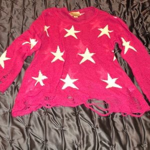 WILDFOX pink star sweater
